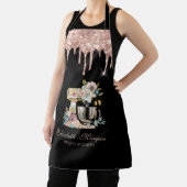 Cake Mixer Blume Rose Gold Tropfen Bäckerei Schwar Schürze (InSitu)