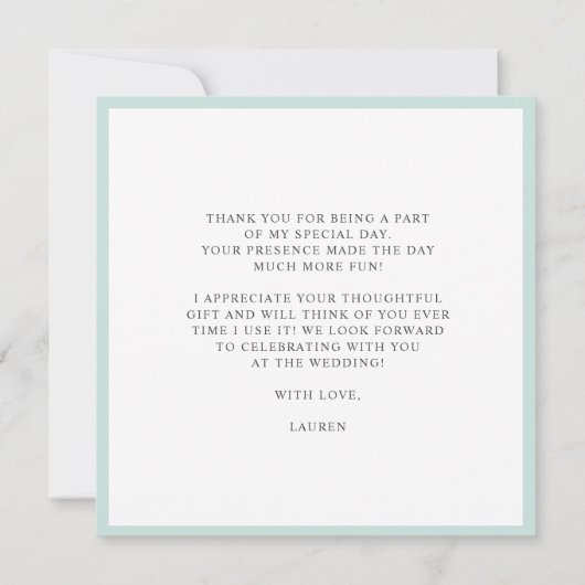 Cake Mixer Brautparty Square Danke (Rückseite)