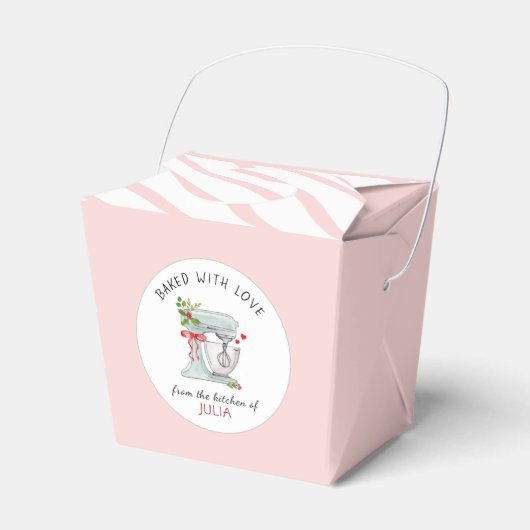 Cake Mixer Pink & White Cookie Gefallen Box Geschenkschachtel (Vorderseite)