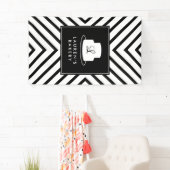 Cake Monogram Logo mit Mod Strip Muster Bäckerei Banner (Insitu)