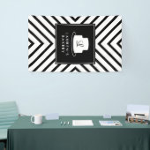 Cake Monogram Logo mit Mod Strip Muster Bäckerei Banner (Messeveranstaltung)