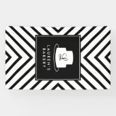 Cake Monogram Logo mit Mod Strip Muster Bäckerei Banner (Horizontal)