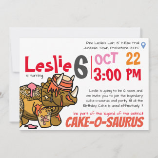 Cake-o-Saurus Geburtstagsextravaganza Einladung