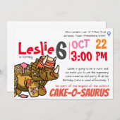 Cake-o-Saurus Geburtstagsextravaganza Einladung (Vorne/Hinten)