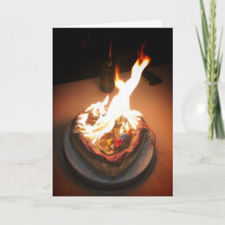 Cake on fire birthday card karte