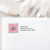 Cake on Pink Return Address Label (Insitu)