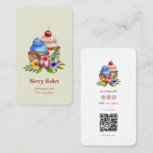 CAKE PATISSERIE CUPCAKE BAKERY FLORAL QR CODE VISITENKARTE (Vorne/Hinten)