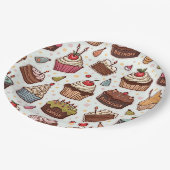 Cake Pattern Paper Napkin Pappteller (Schrägansicht)