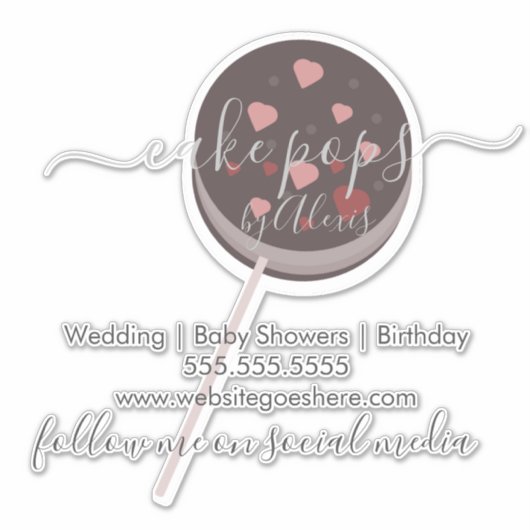 Cake Pop Cookie Logo Bakery Business Car Sticker (Vorderseite)