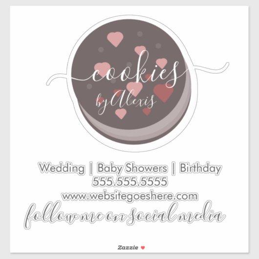 Cake Pop Cookies Logo Bakery Business Car Sticker (Blatt)