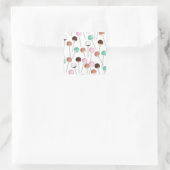 Cake Pop Design Quadratischer Aufkleber (Tasche)