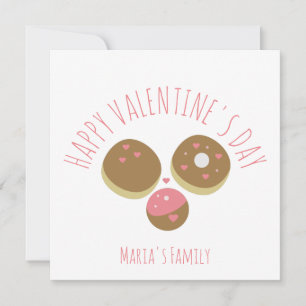 Cake Pop Donut Valentinstag Pink Rot Schrift  Karte