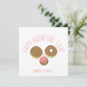 Cake Pop Donut Valentinstag Rosa Skript Karte (Stehend Vorderseite)