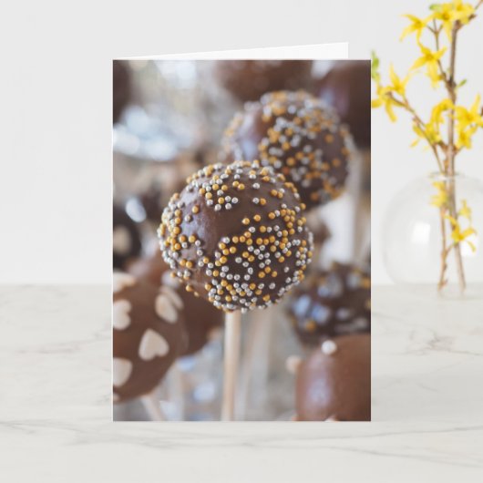 CAKE POP GEBURTSTAGSKARTEN KARTE (Gelbe Blume)