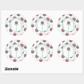 Cake Pop Logo hausgemachte Bäckerei Sprinklen Runder Aufkleber (Blatt)