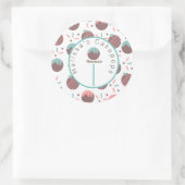 Cake Pop Logo hausgemachte Bäckerei Sprinklen Runder Aufkleber (Tasche)