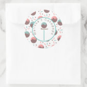 Cake Pop Logo hausgemachte Bäckerei Sprinklen Runder Aufkleber (Tasche)