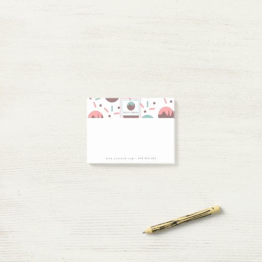 Cake Pop Sprinkles Bakery Cake Business Logo Post-it Klebezettel (Auf Schreibtisch)