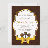 Cake Pops 16 . Geburtstag Geburtstag Einladung (Vorderseite)