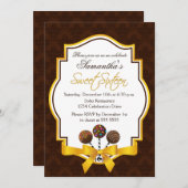 Cake Pops 16 . Geburtstag Geburtstagseinladung Einladung (Vorne/Hinten)