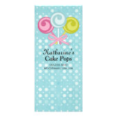 Cake Pops Bäckerei Custom Werbeaktion Price List Werbekarte (Hinten)