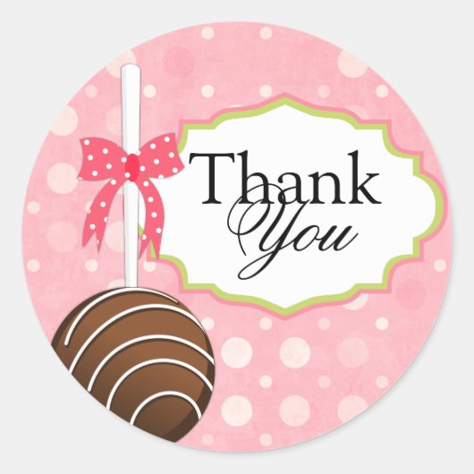 Cake Pops Bäckerei Danke Siegel Runder Aufkleber (Vorderseite)
