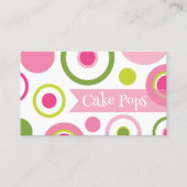 Cake Pops Bäckerei Polka Dot Business Card Visitenkarte (Vorderseite)