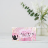 Cake Pops Baker Bakery Treats Pink Visitenkarte (Stehend Vorderseite)