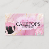 Cake Pops Baker Bakery Treats Pink Visitenkarte (Vorderseite)