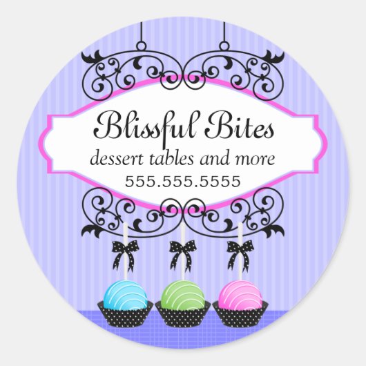 Cake Pops Desserts Bäckerei Runder Aufkleber (Vorderseite)