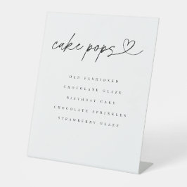 Cake Pops Flavors Dessert Table Wedding Party Sign Sockelschild