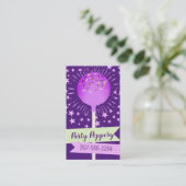 Cake Pops Hochzeitsfest Backbäckerei lila Visitenkarte (Stehend Vorderseite)