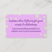 Cake Pops Hochzeitsfest Backbäckerei lila Visitenkarte (Rückseite)