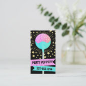 Cake Pops Hochzeitstag Backbäckerei Rosa aquamarin Visitenkarte (Stehend Vorderseite)