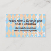 Cake Pops Hochzeitsveranstaltung Backbäckerei blau Visitenkarte (Rückseite)