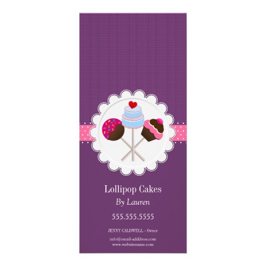 Cake Pops Ihre Fotos maßgeschneiderte Bäckerei hin Werbekarte (Hinten)