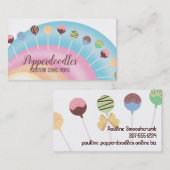 Cake Pops Regenbogenbäckerei Konfektionen Visitenkarte (Vorne/Hinten)