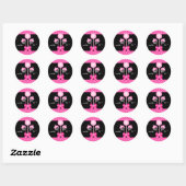 Cake Pops Stickers Bäckerei Zebra Pink Black Retro (Blatt)