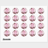 Cake Pops Stickers Bäckerei Zebra Pink Brown Candy (Blatt)