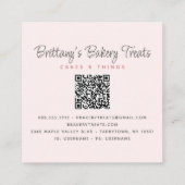 Cake QR Code Rosa Glitzer Tropfen Konditorei Koch Quadratische Visitenkarte (Rückseite)