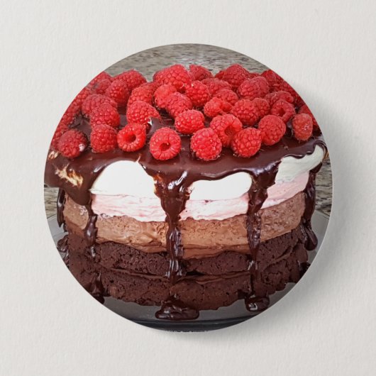 Cake Raspberry Chocolate Erdbeere Vanilla Club Button (Vorderseite)