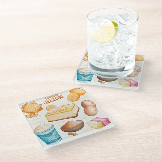 Cake Recipe Glass Untersetzer (Schrägansicht)