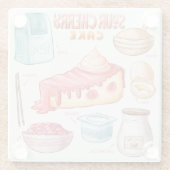 Cake Recipe Glass Untersetzer (Rückseite)