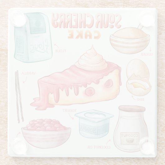 Cake Recipe Glass Untersetzer (Rückseite)
