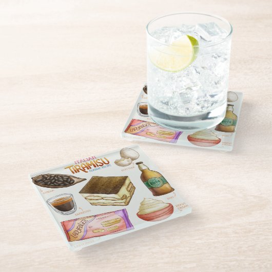 Cake Recipe Glass Untersetzer (Schrägansicht)