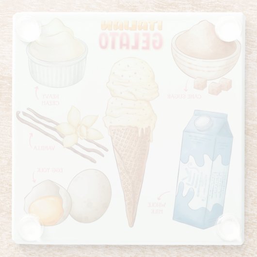 Cake Recipe Glass Untersetzer (Rückseite)