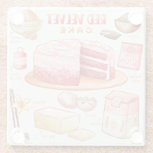 Cake Recipe Glass Untersetzer (Rückseite)