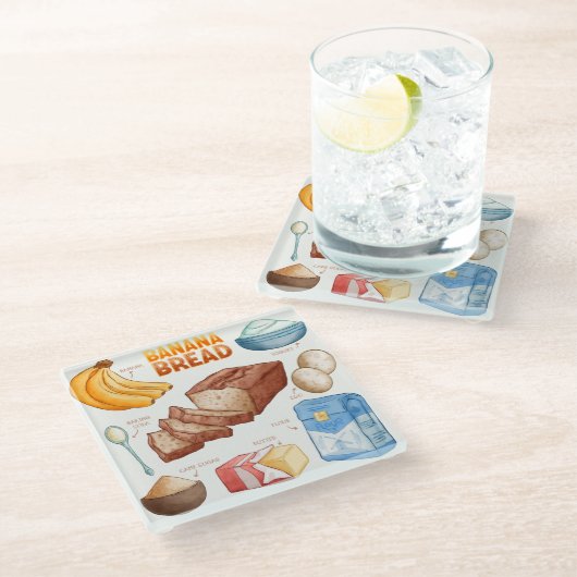 Cake Recipe Glass Untersetzer (Schrägansicht)