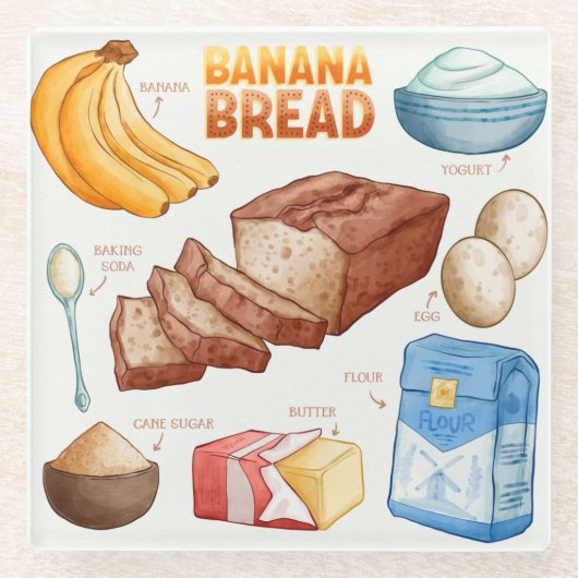 Cake Recipe Glass Untersetzer (Vorderseite)