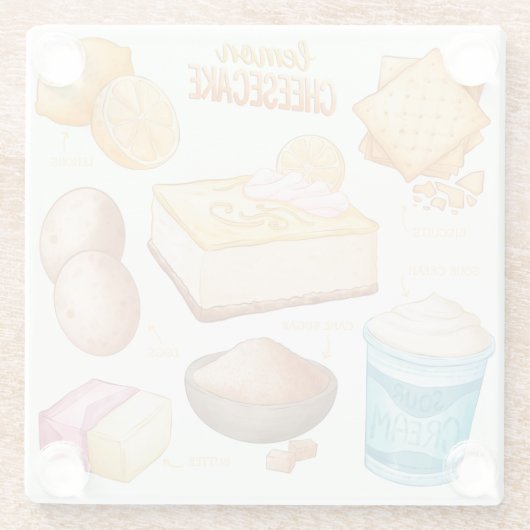 Cake Recipe Glass Untersetzer (Rückseite)